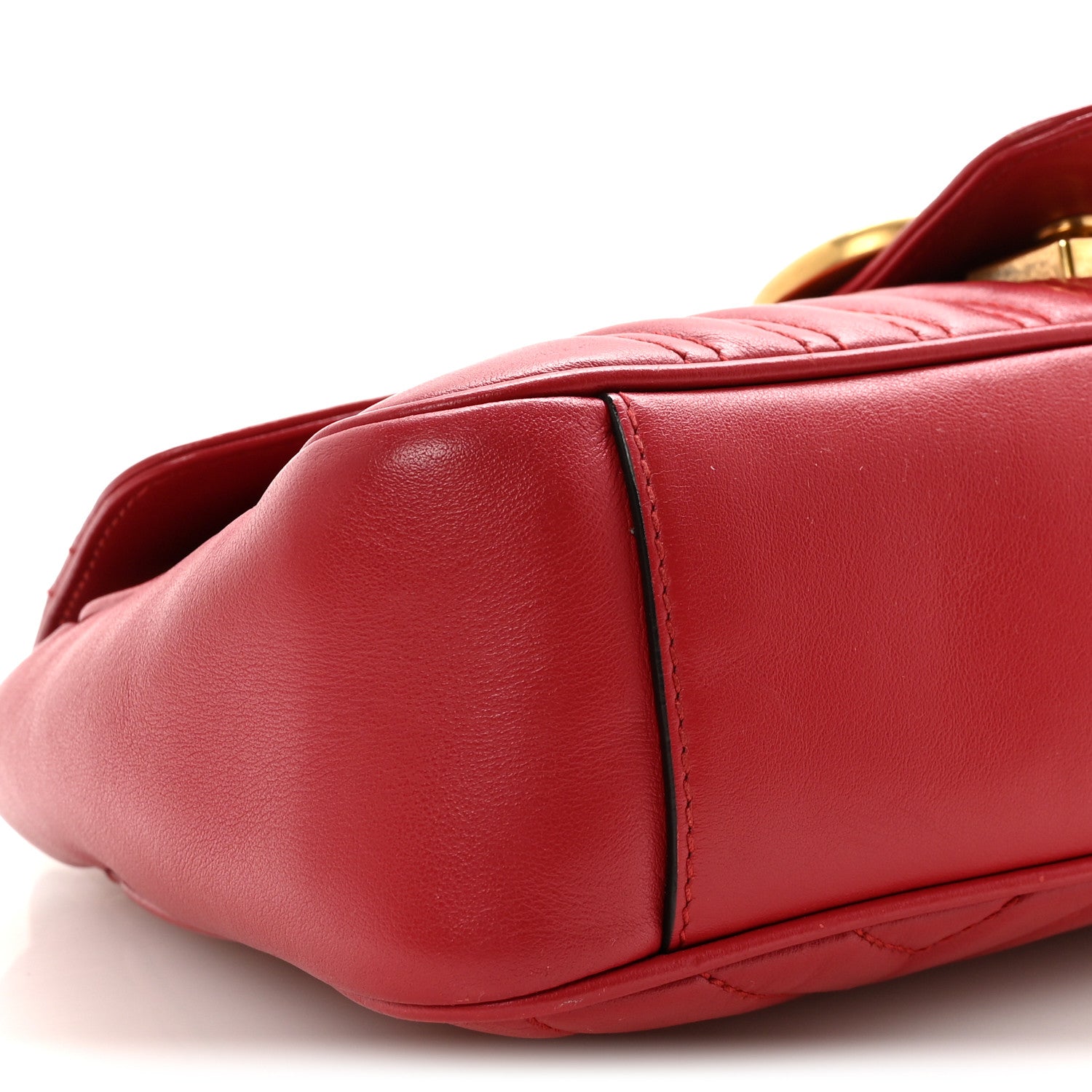 Gucci Calfskin Matelasse Small GG Marmont Shoulder Bag Hibiscus Red 9 of 10
