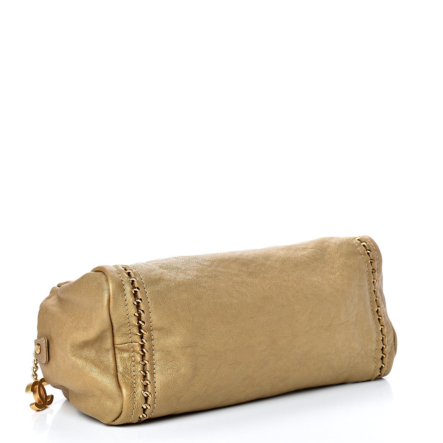 Metallic Goatskin Medium Luxe Ligne Bowler Gold