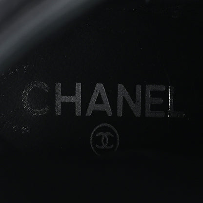 Chanel Tweed Calfskin Patent Cap Toe CC High Boots 37.5 Black Navy White 8 of 10