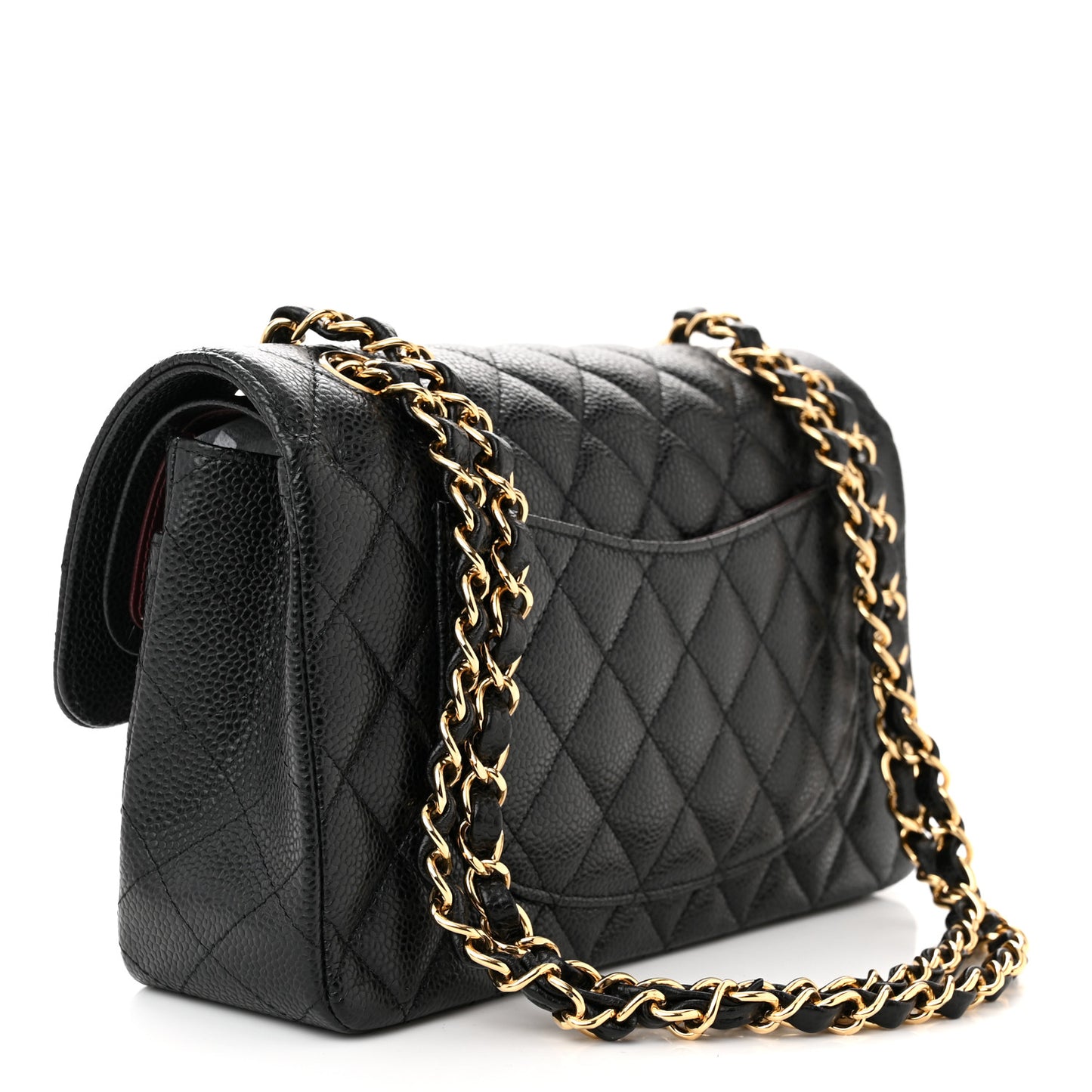 Caviar Quilted Small Double Flap Black