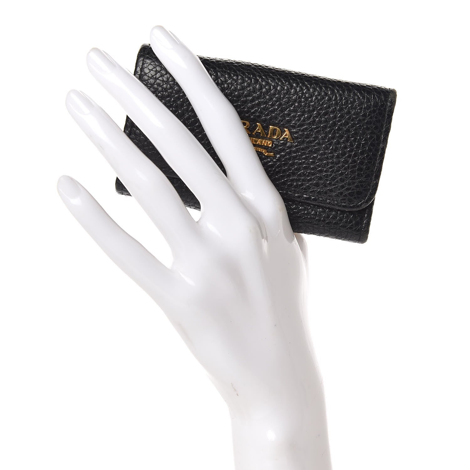 Prada Vitello Grain 6 Key Holder Black 2 of 13