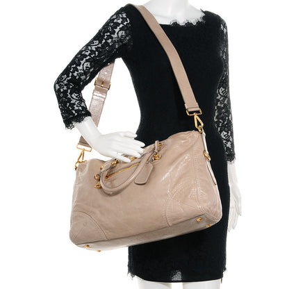 Prada Vitello Shine Bauletto Pomice 2 of 10
