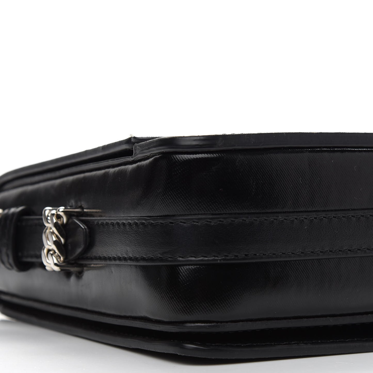Coated Canvas Horseferry Print Grace Bag Black