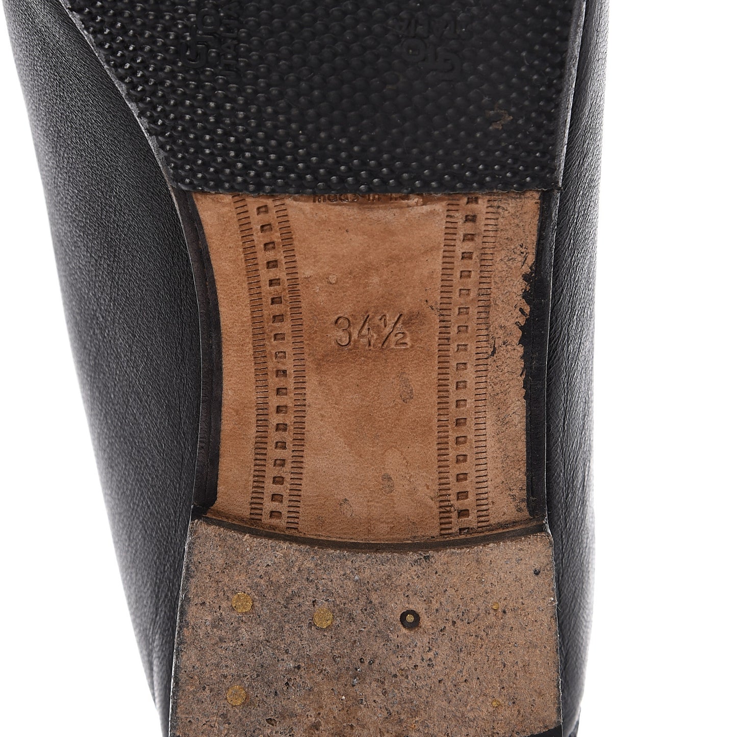 Lambskin Womens Brixton Horsebit Loafers 34.5 Black