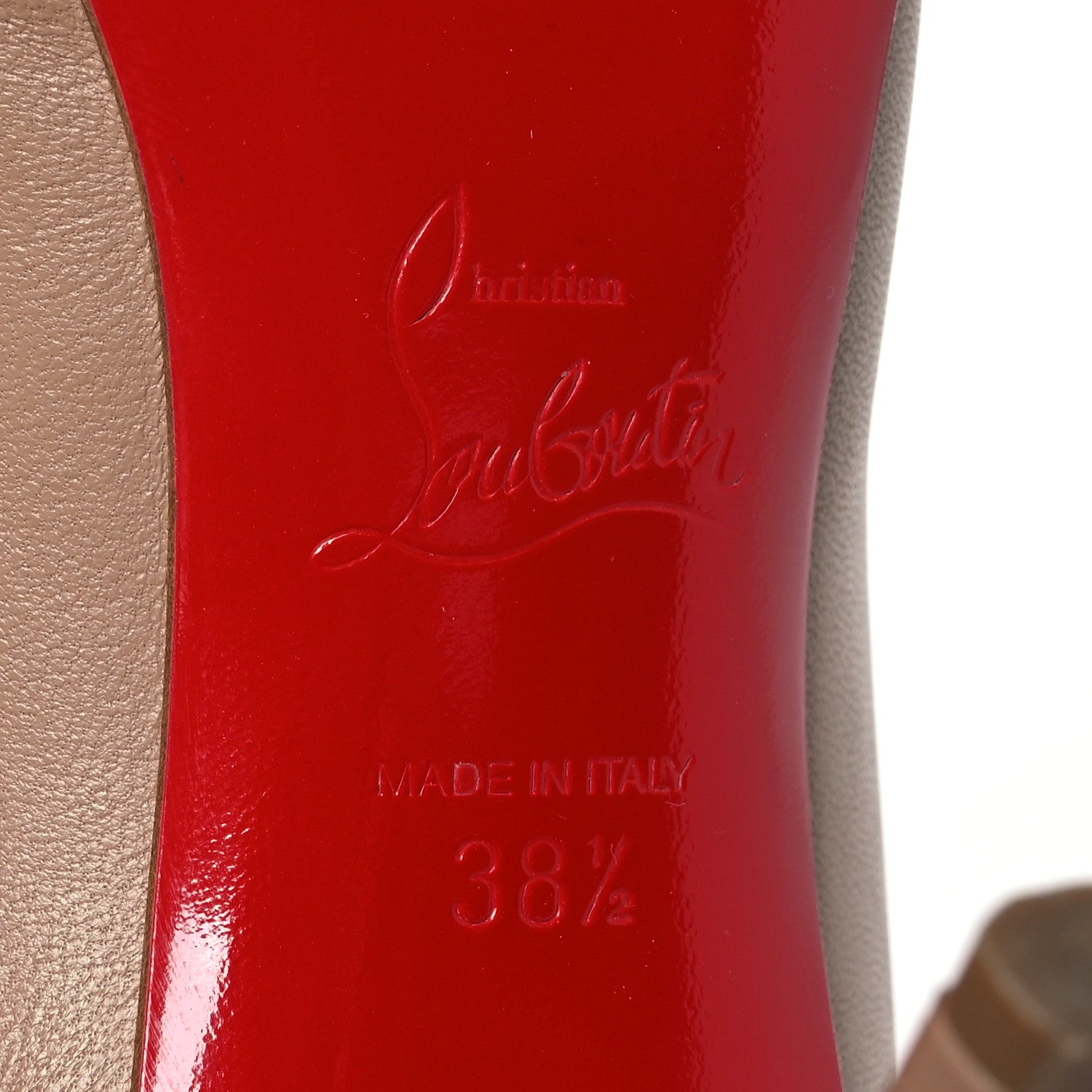 Christian Louboutin Nappa Apostrophy 85 Pumps 38.5 Nude 7 of 15