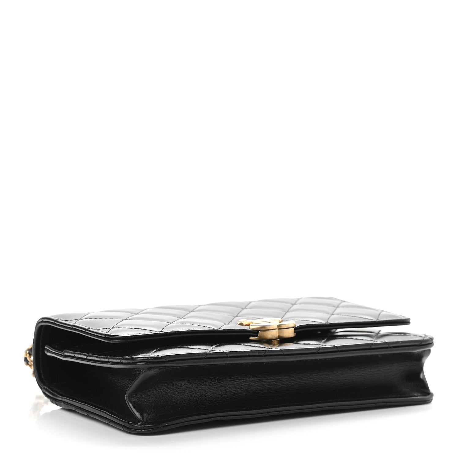 Chanel Calfskin Quilted Perfect Fit Wallet On Chain WOC Black 4 of 10