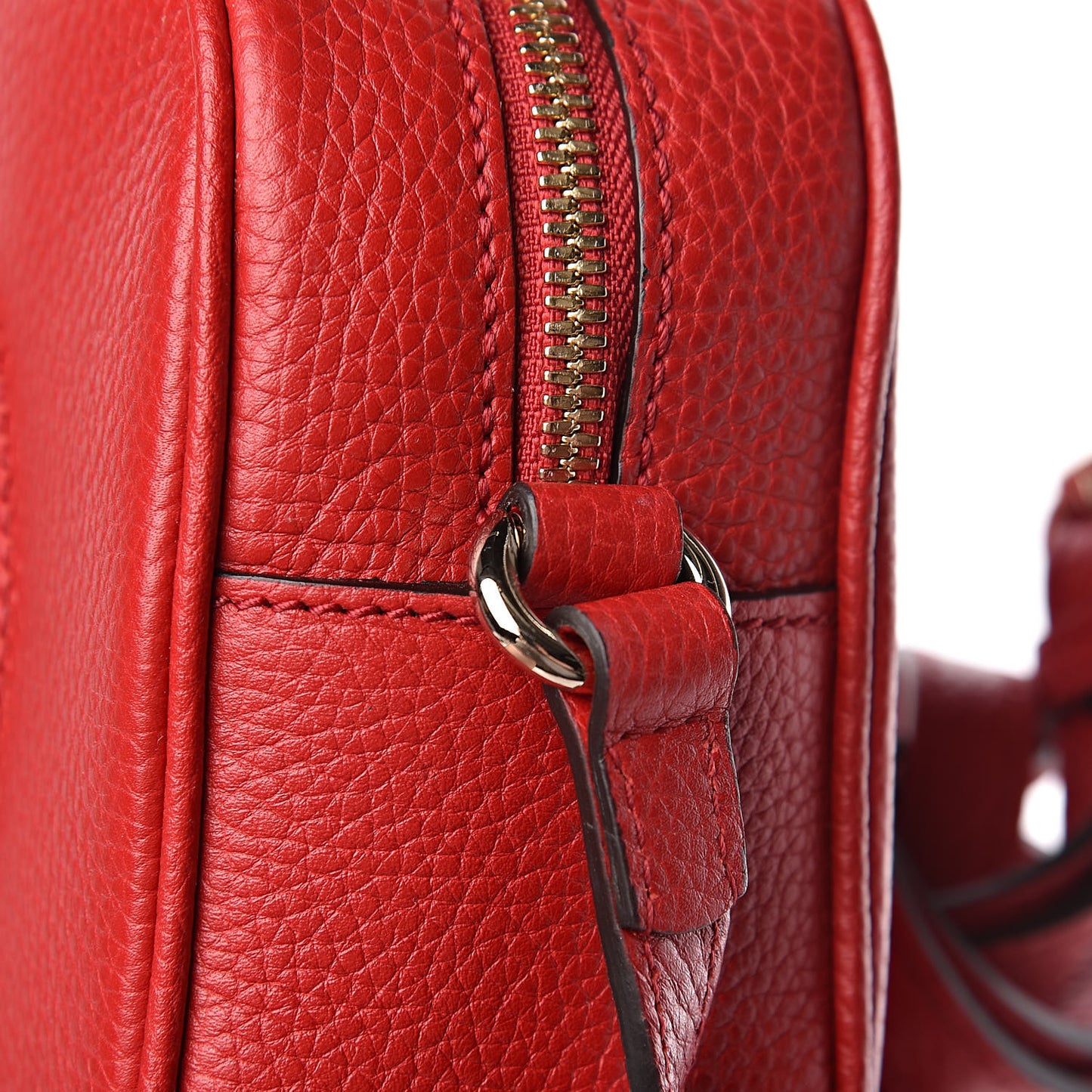 Pebbled Calfskin Small Soho Disco Bag Tabasco Red