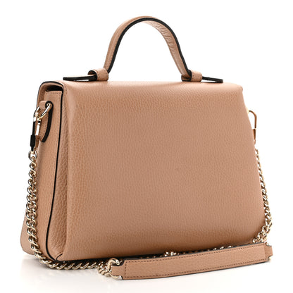 Gucci Dollar Calfskin Interlocking G Top Handle Shoulder Bag Camelia 3 of 11
