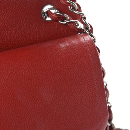 Chanel Caviar Quilted Jumbo Double Flap Red 6 of 11