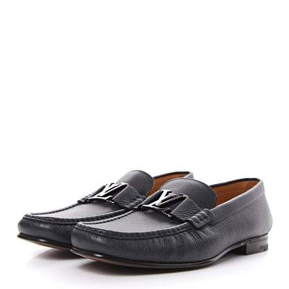 Louis Vuitton Calfskin Mens Montaigne Loafers 8 Marine 3 of 9