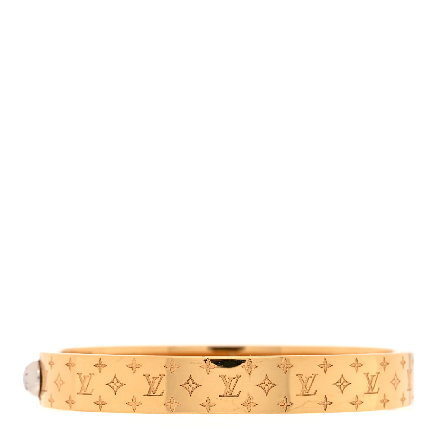 Louis Vuitton Brass Monogram Nanogram Cuff M  Gold 1 of 6