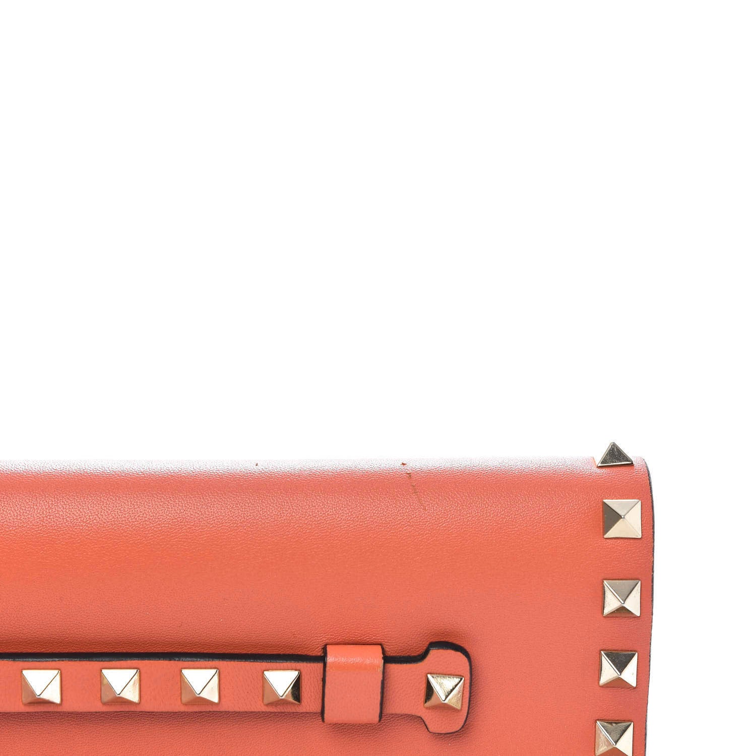 Valentino Garavani Nappa Rockstud Wristlet Clutch Coral 10 of 11