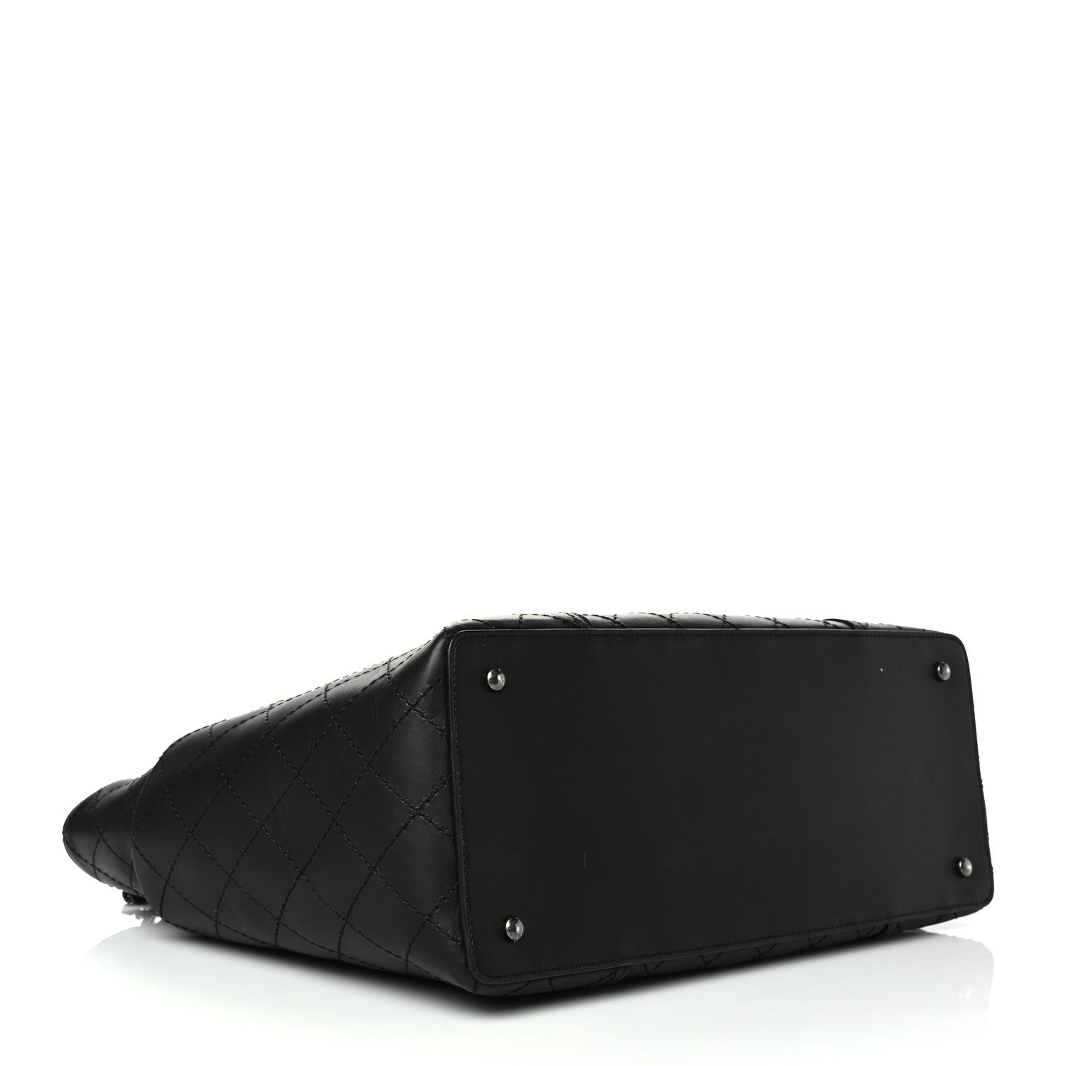 Chanel Lambskin Stitched Shopping Tote Black 4 of 10