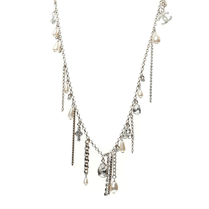 Chanel Pearl Crystal CC Long Necklace Gold 1 of 6