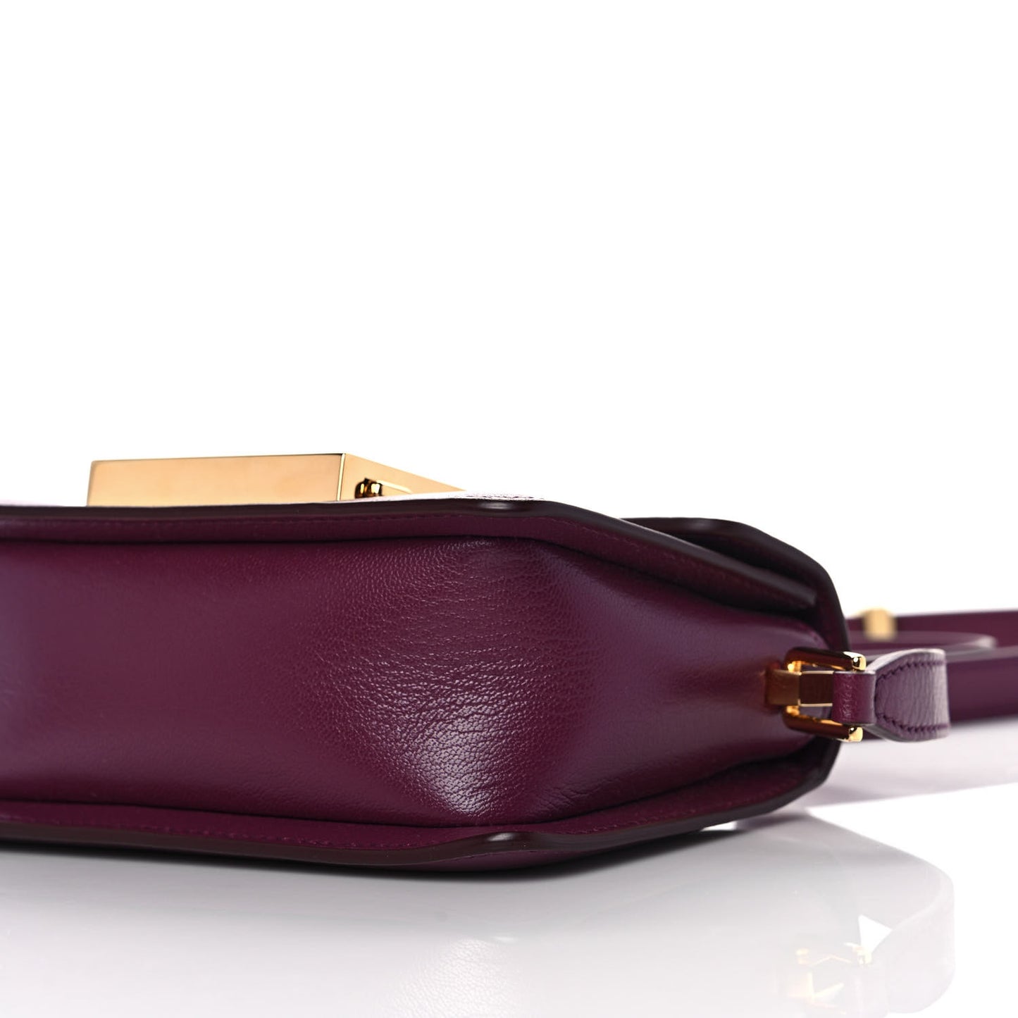 Calfskin T Clasp Crossbody Bag Purple
