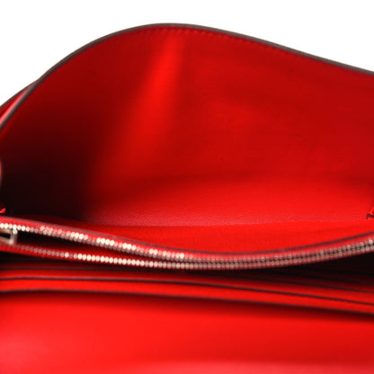Hermes Epsom Enamel Constance Wallet To Go Rouge De Coeur Rubis 5 of 11