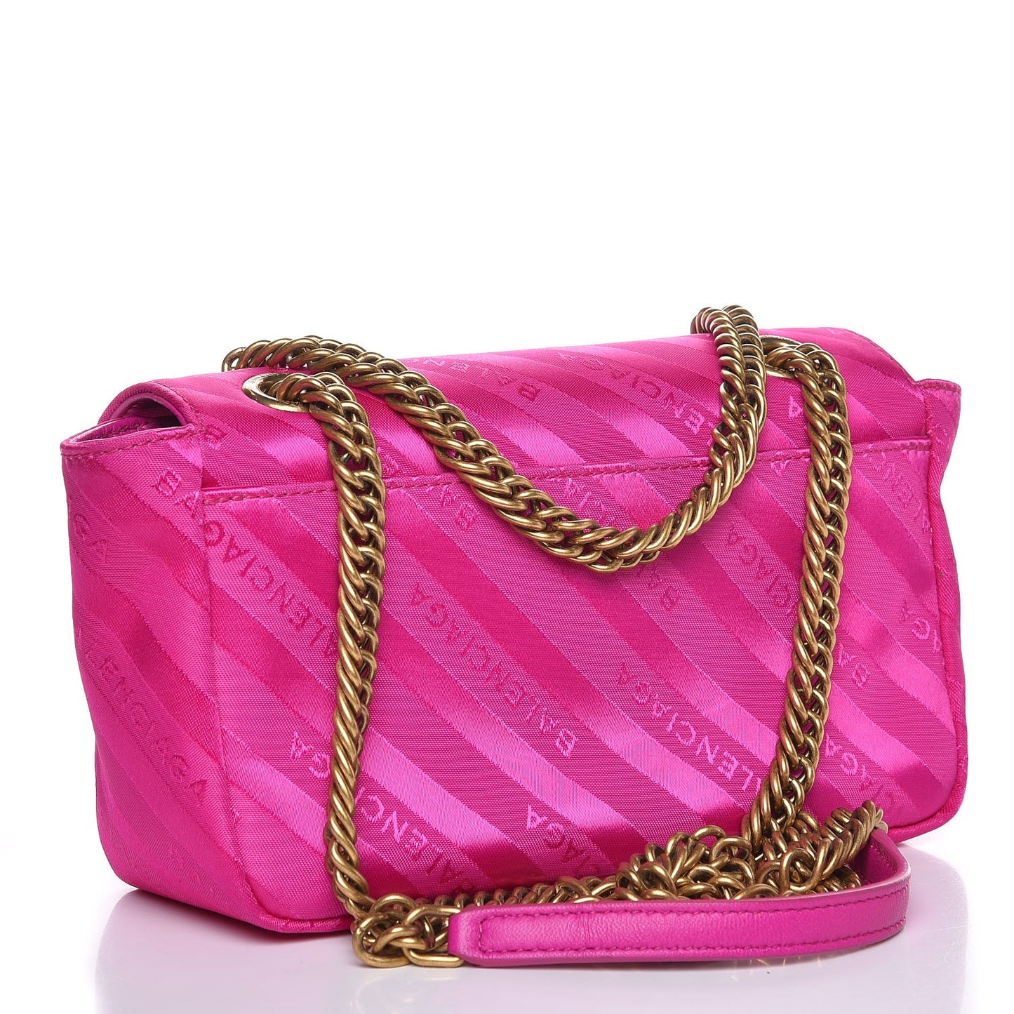 Nylon Jacquard Diagonal Logo S BB Round Shoulder Bag Rose Magenta