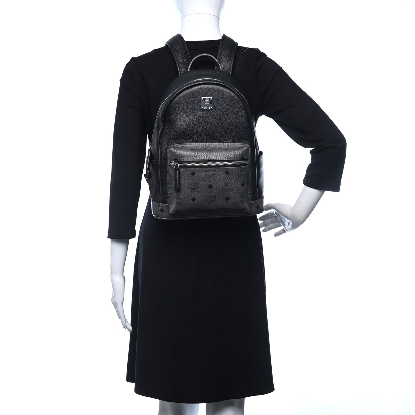 Visetos Calfskin Medium Geonautic Backpack Black Phantom Grey