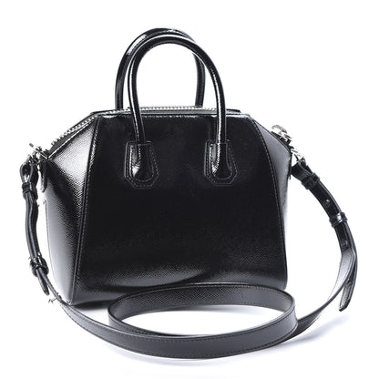 Givenchy Textured Patent Calfskin Mini Antigona Black 2 of 10