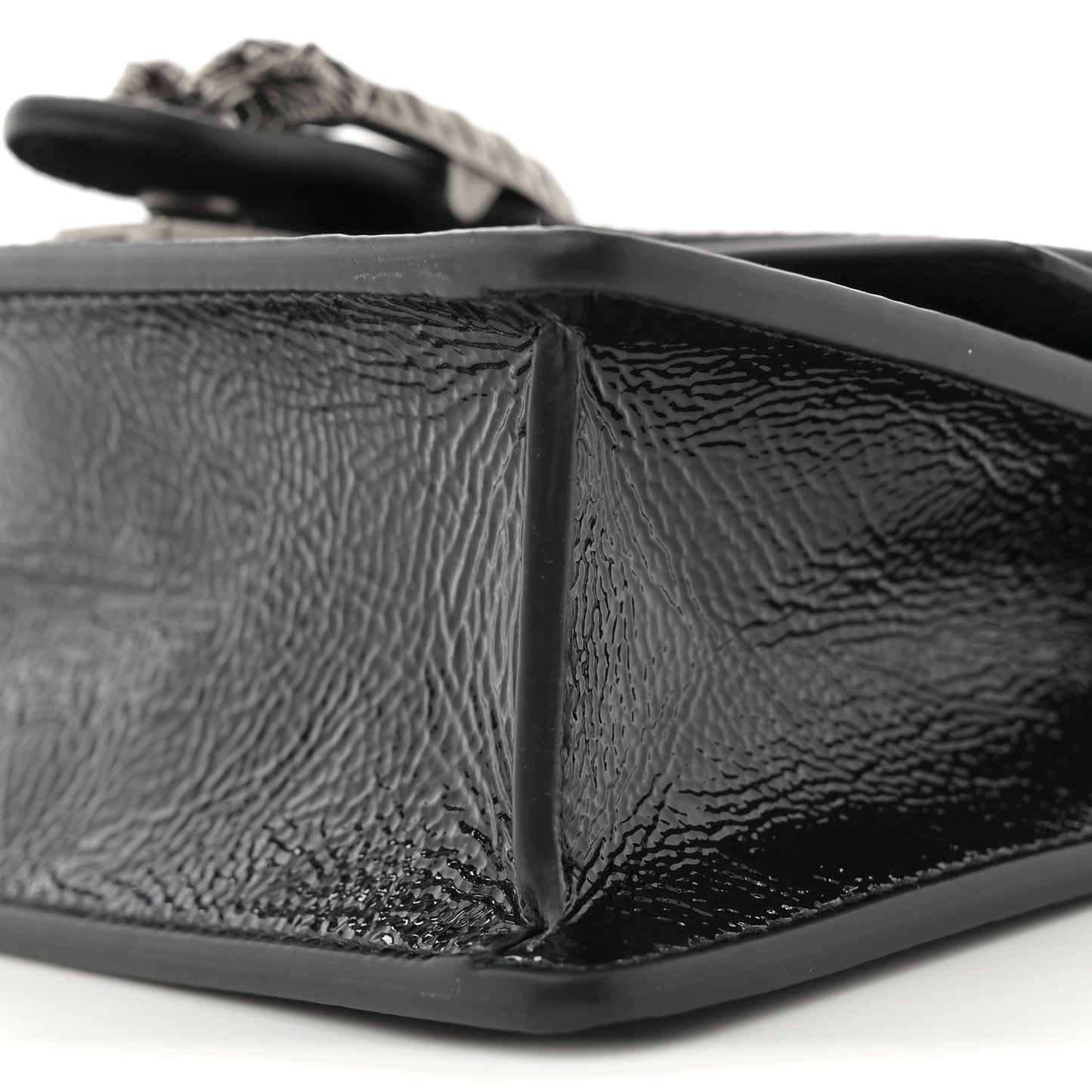 Crinkled Patent Mini Dionysus Shoulder Bag Black