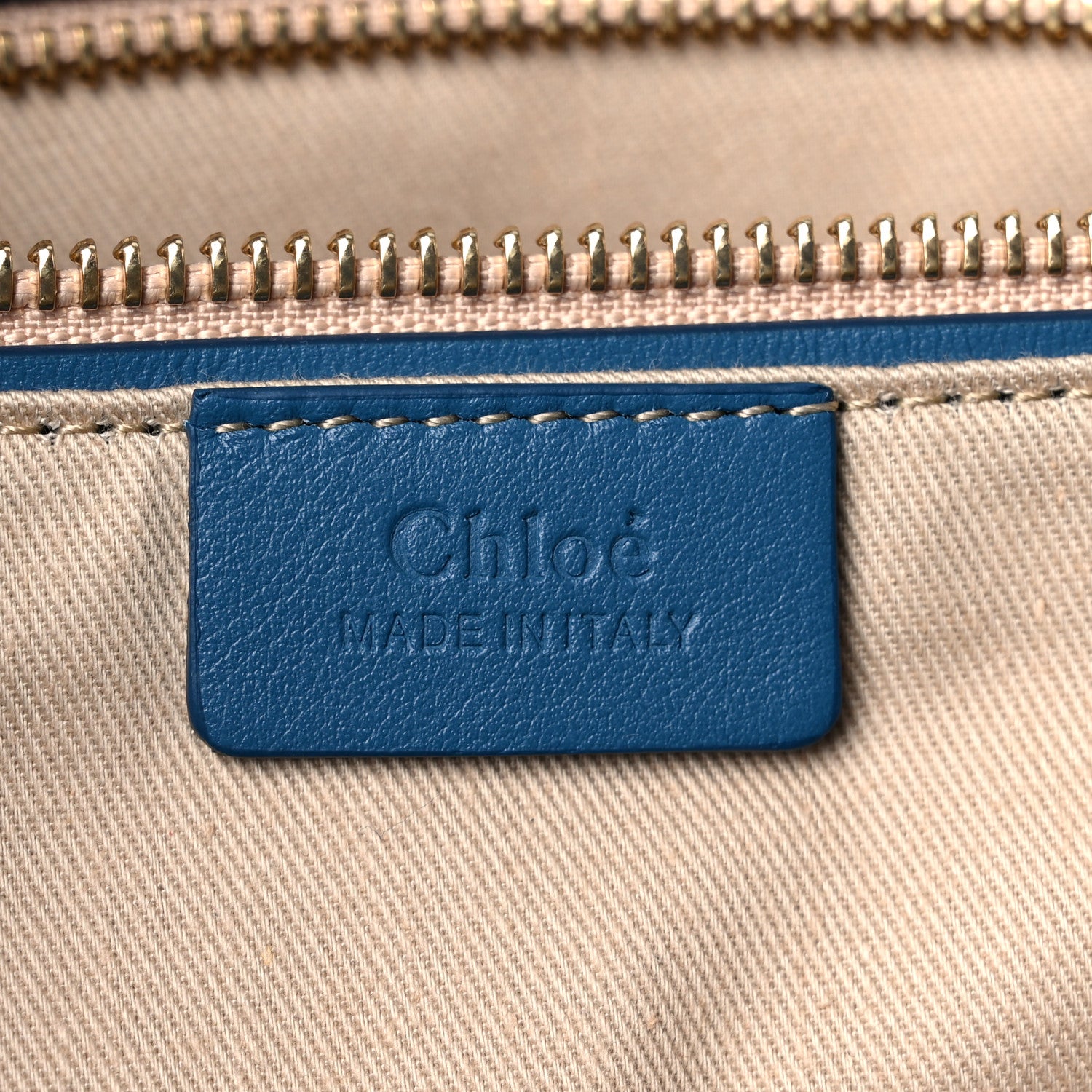 Chloe Smooth Calfskin Rose Embroidered Tao Zipped Tote Blue 6 of 15
