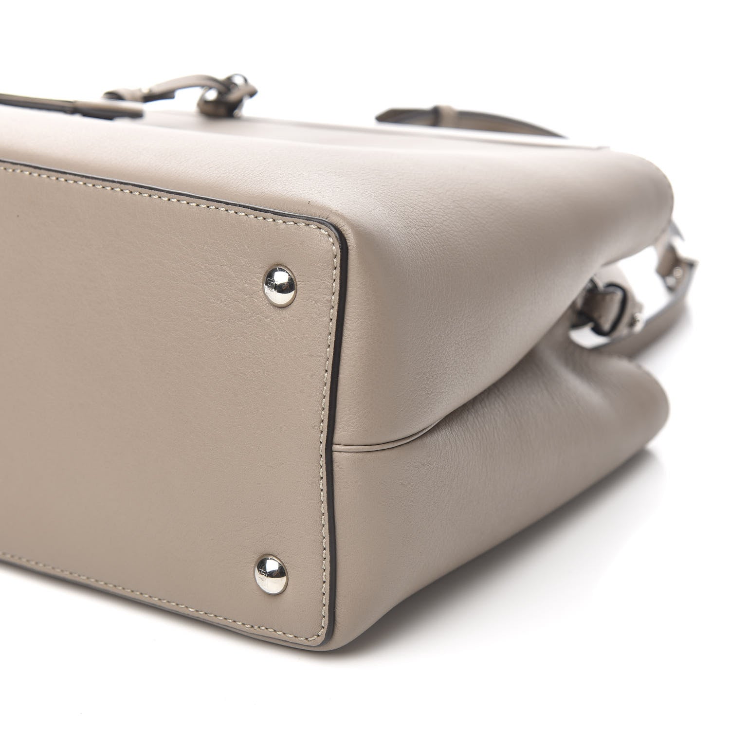 Fendi Vitello Dolce Century Petite 2Jours Tote Tortora Carbone 7 of 8