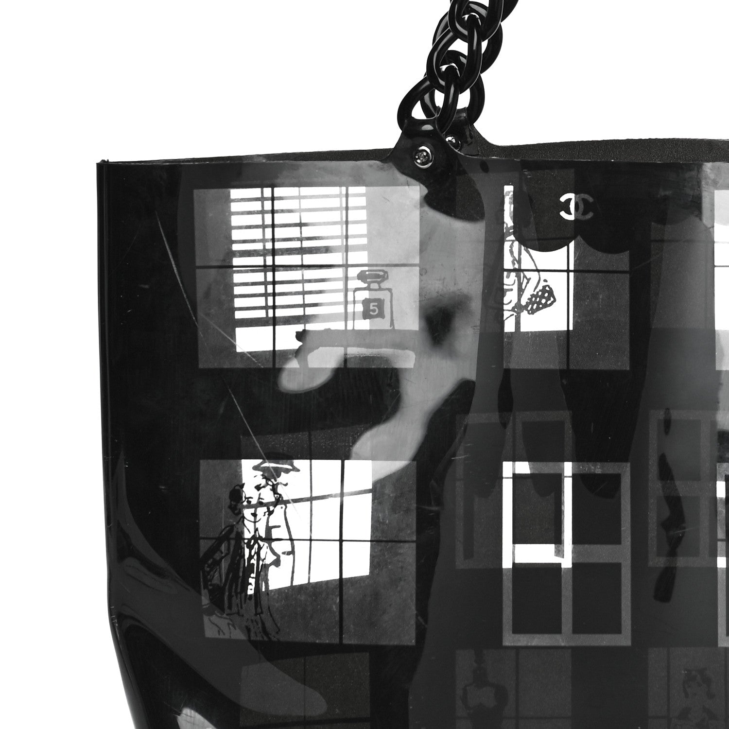 Chanel Vinyl Coco Window Tote Black 12 of 12
