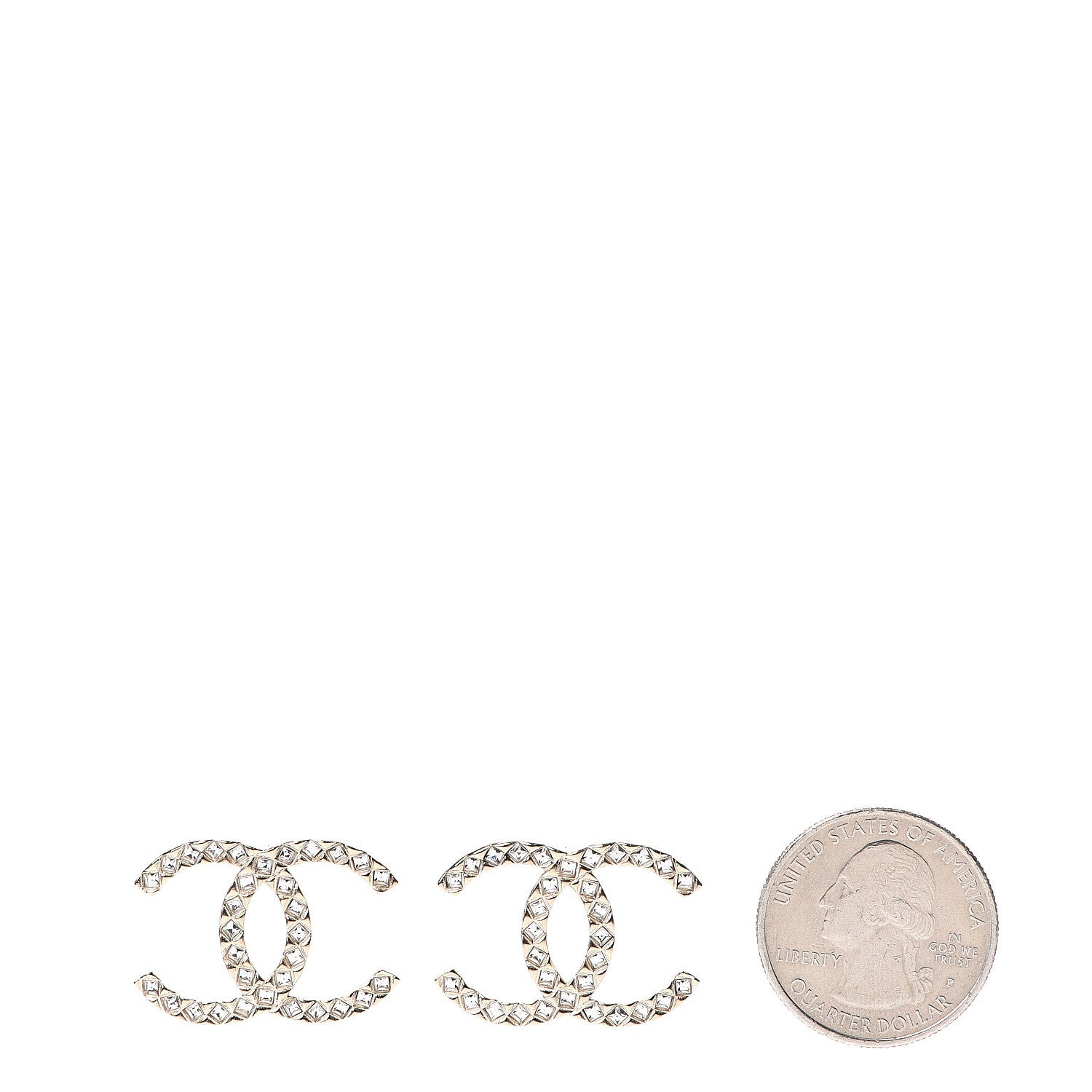 Chanel Baguette Crystal High Society CC Earrings Gold 2 of 5