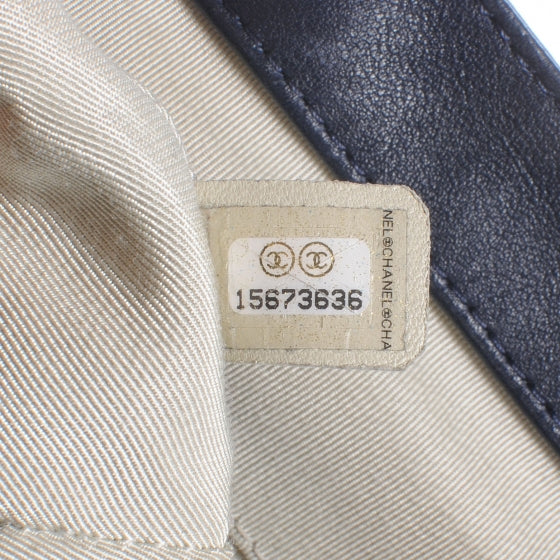 Leather Chain Around Large Messenger Navy