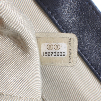 Chanel Leather Chain Around Large Messenger Navy 8 of 8