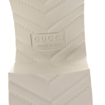 Gucci Rubber Gucci Logo Womens Platform 20/60mm Slide Sandals 39 Mystic White 7 of 10