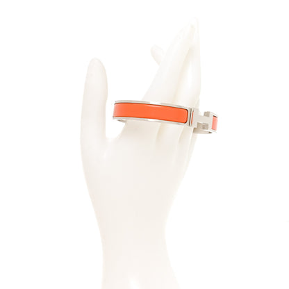 Hermes Matte Enamel Narrow Clic Clac HH Bracelet T6 Orange 2 of 5