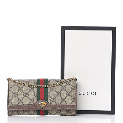 Gucci GG Supreme Monogram Web Ophidia Wallet On Chain Brown 12 of 12