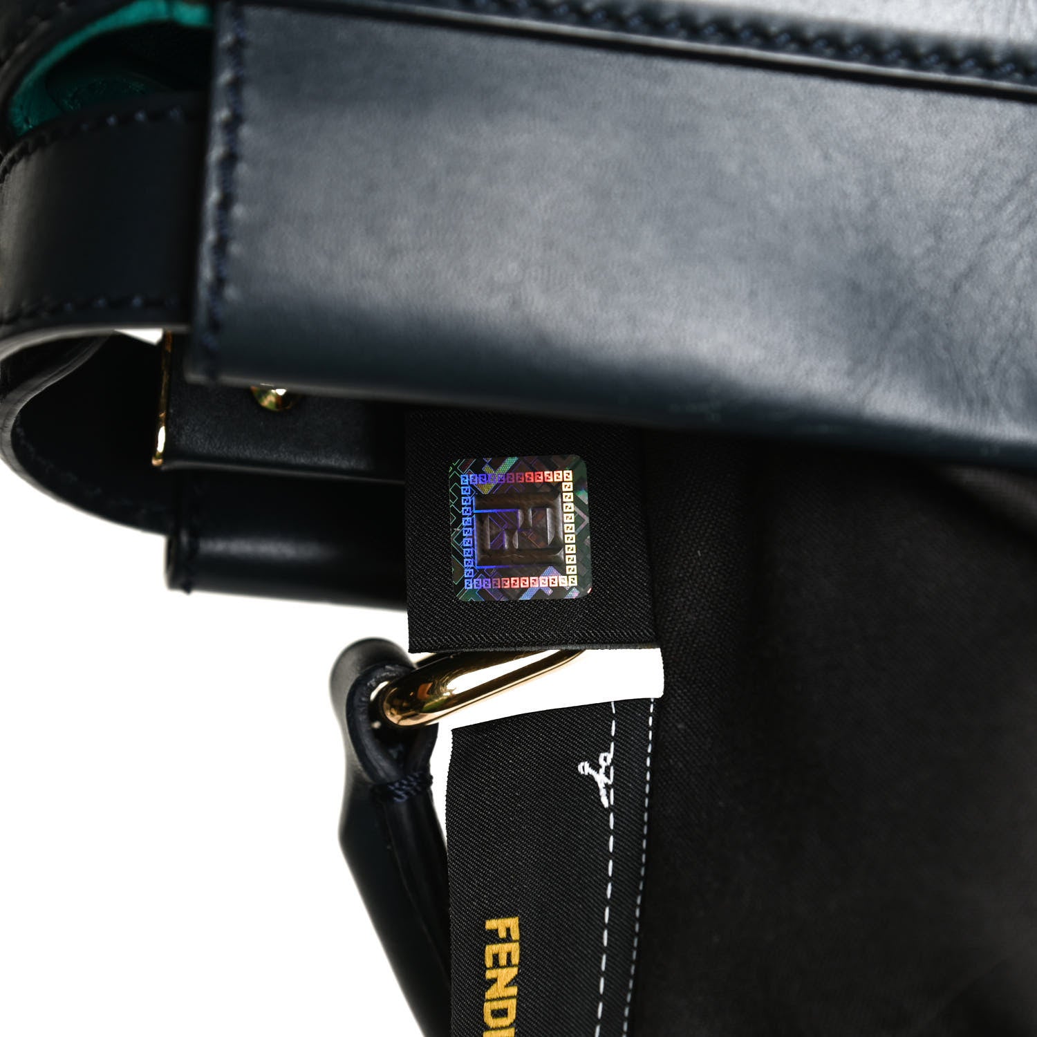 Fendi Vitello Morgan Shiny Nappa Medium Peekaboo Iconic Satchel Lavagna Lago 8 of 11
