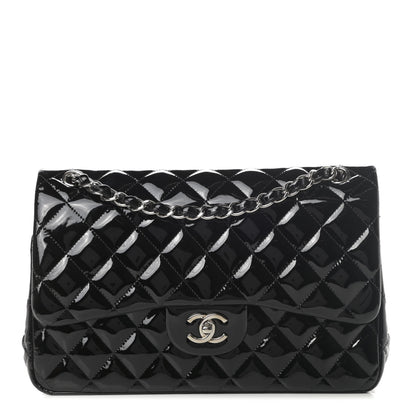 Chanel Patent Quilted Jumbo Double Flap Black 1 of 15