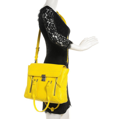 3.1 Phillip Lim 3.1 Textured Calfskin Medium Pashli Satchel Electric Yellow 2 of 11