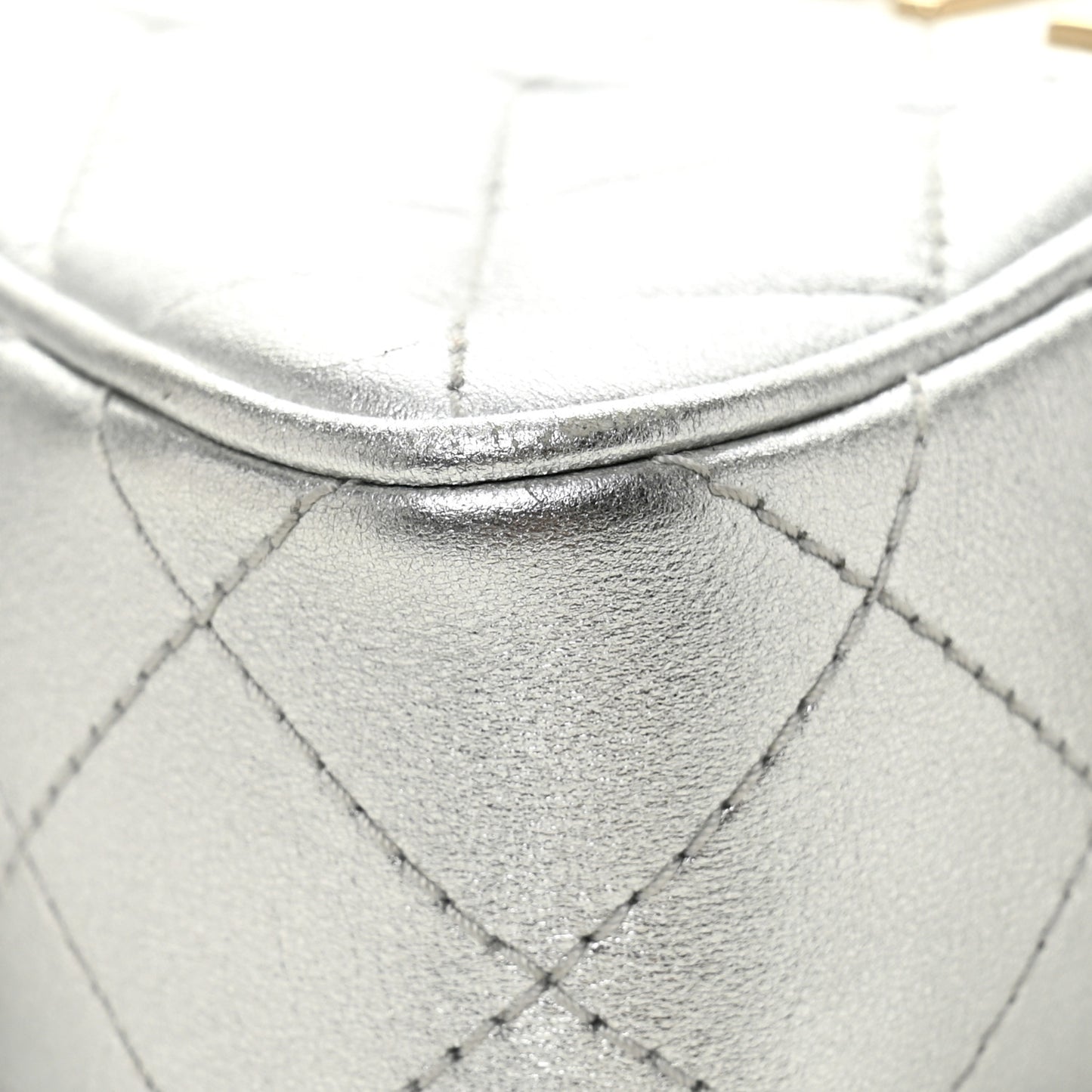 Metallic Lambskin Walk Of Fame Bag Silver