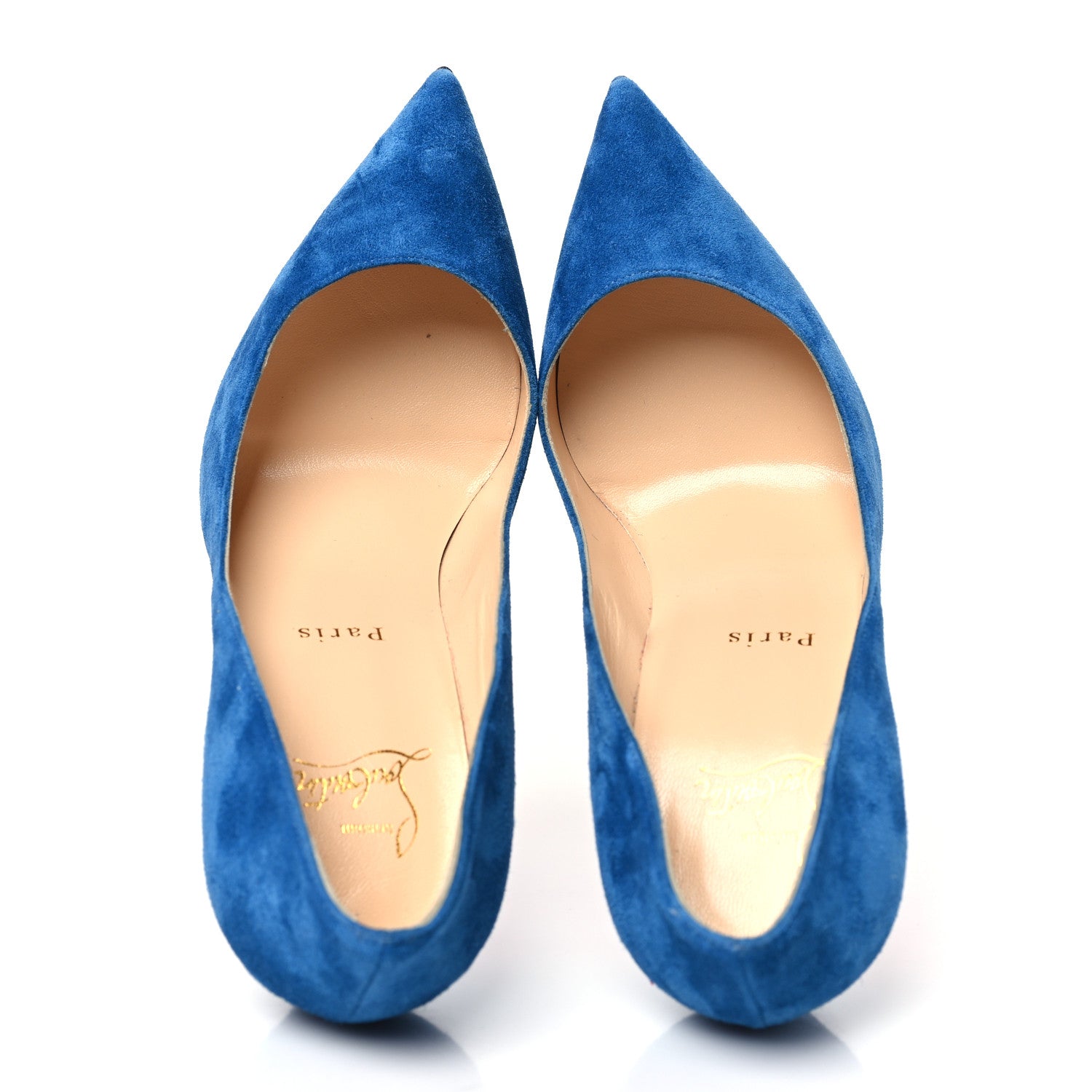 Christian Louboutin Veau Velours Pigalle Follies 100 Pumps 39 Positano 2 of 10