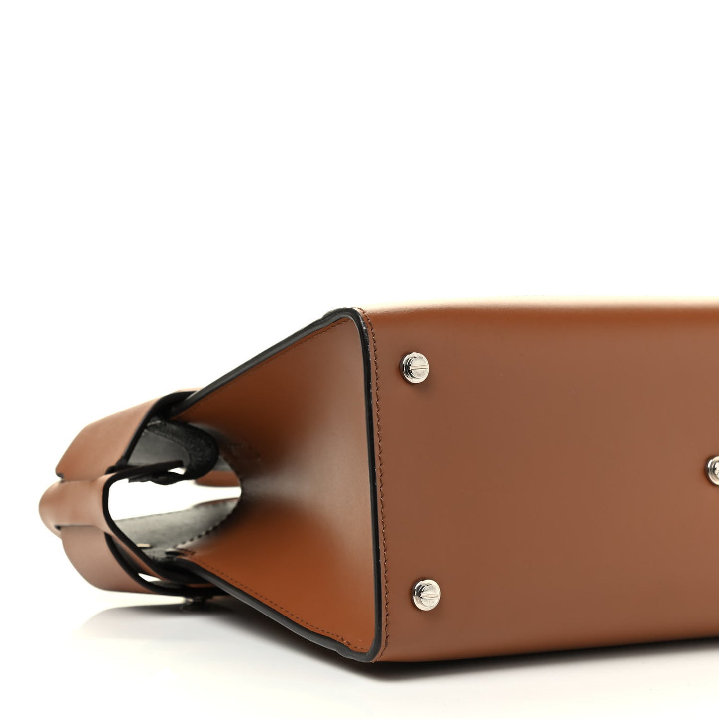 Smooth Calfskin Small Horizon Satchel Caramel
