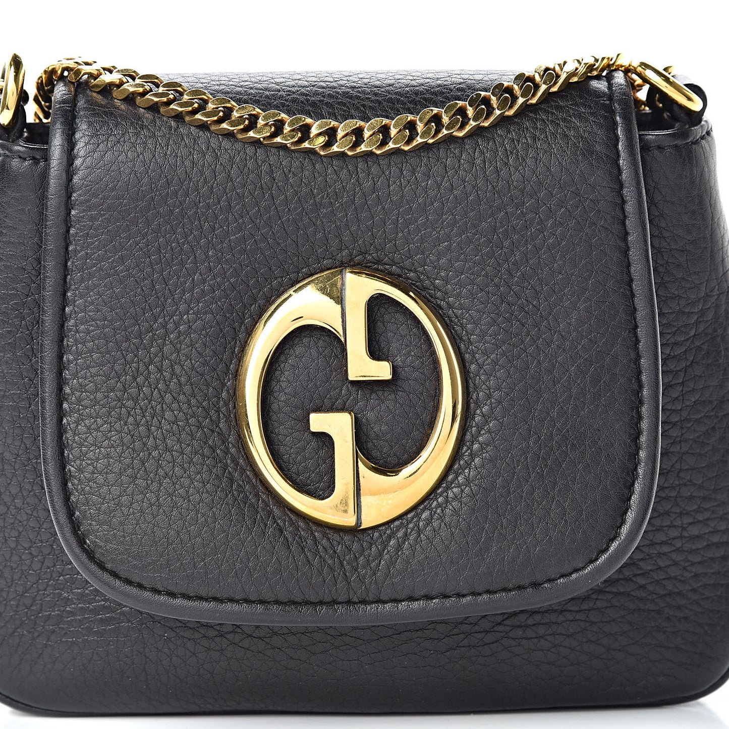 Pebbled Calfskin Small 1973 Chain Shoulder Bag Black