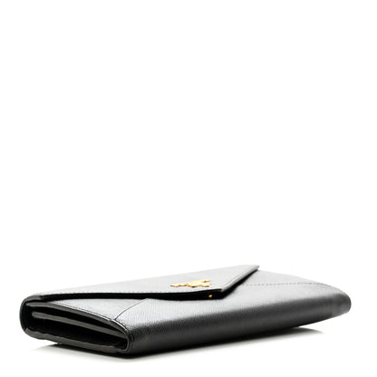 Prada Saffiano Metal Envelope Wallet Black 5 of 10