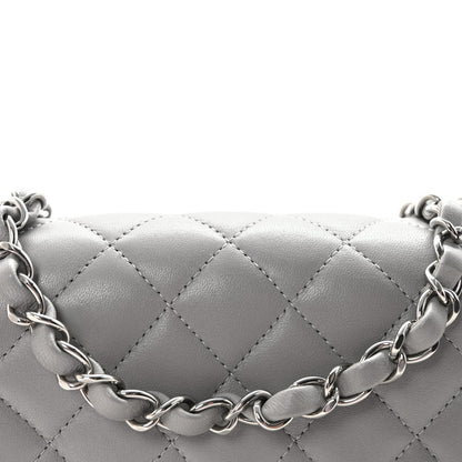 Chanel Lambskin Quilted Mini Rectangular Flap Grey 8 of 10