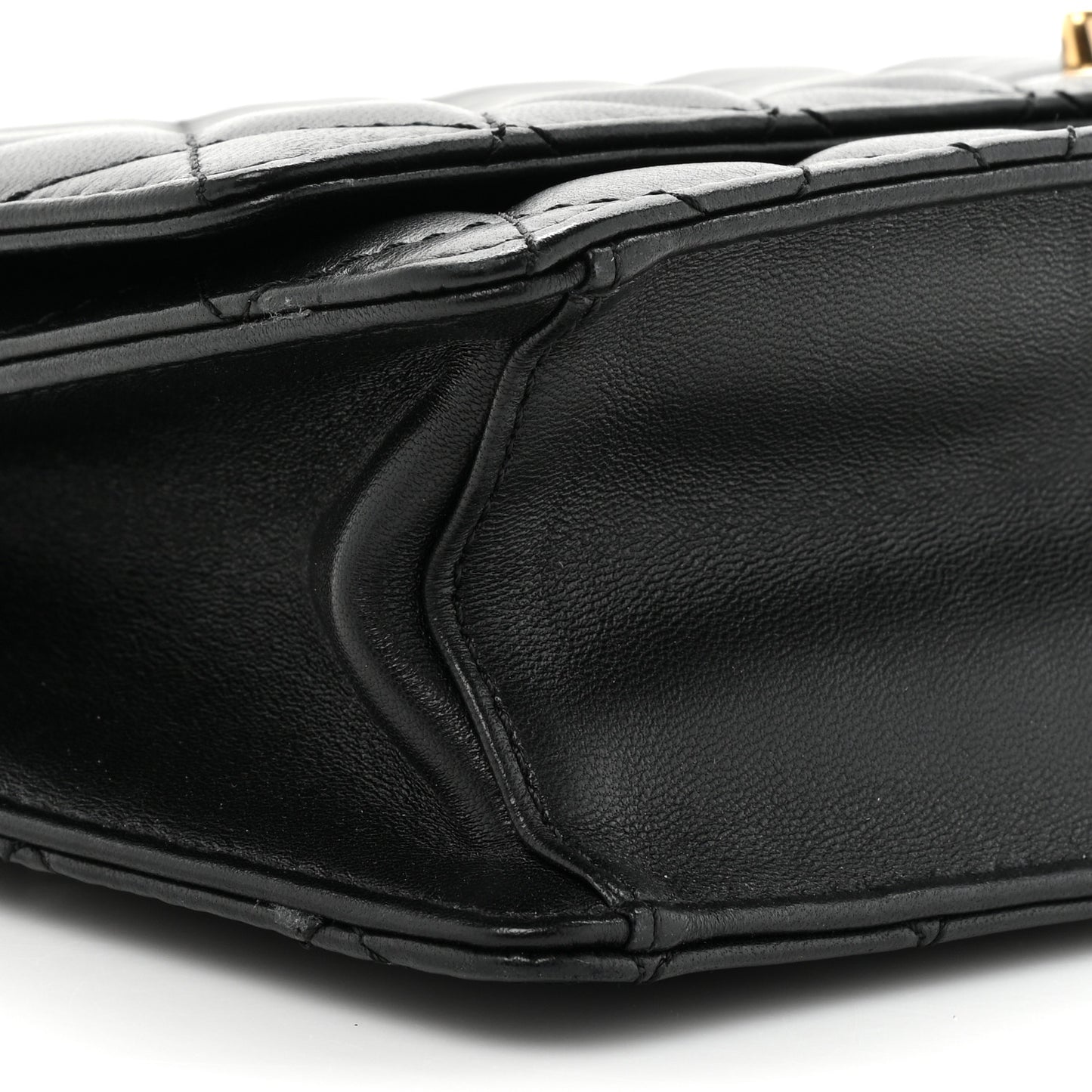 Lambskin Quilted Fantasy Pearl Flap Black