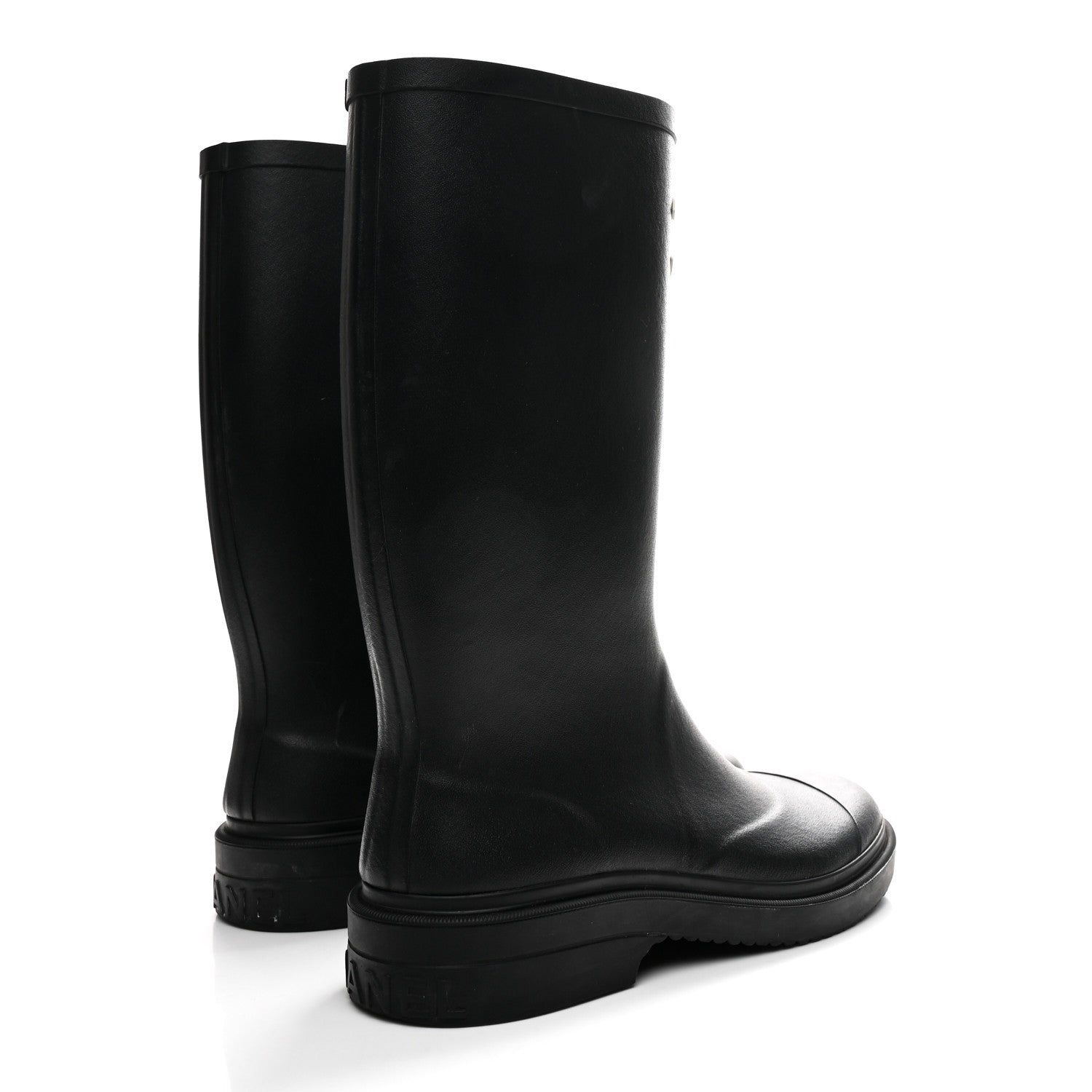 Chanel Caoutchouk CC High Boots 39 Black 5 of 9