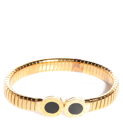 Bulgari BVLGARI 18K Yellow Gold Black Onyx Tubogas Bracelet 1 of 5