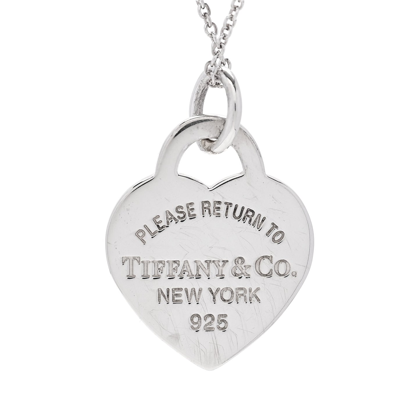 Sterling Silver Enamel Return to Tiffany Heart Pendant Necklace Red