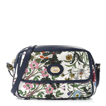 Gucci Canvas Flora Floral Shoulder Bag White Blue Agata Mulitcolor 1 of 10
