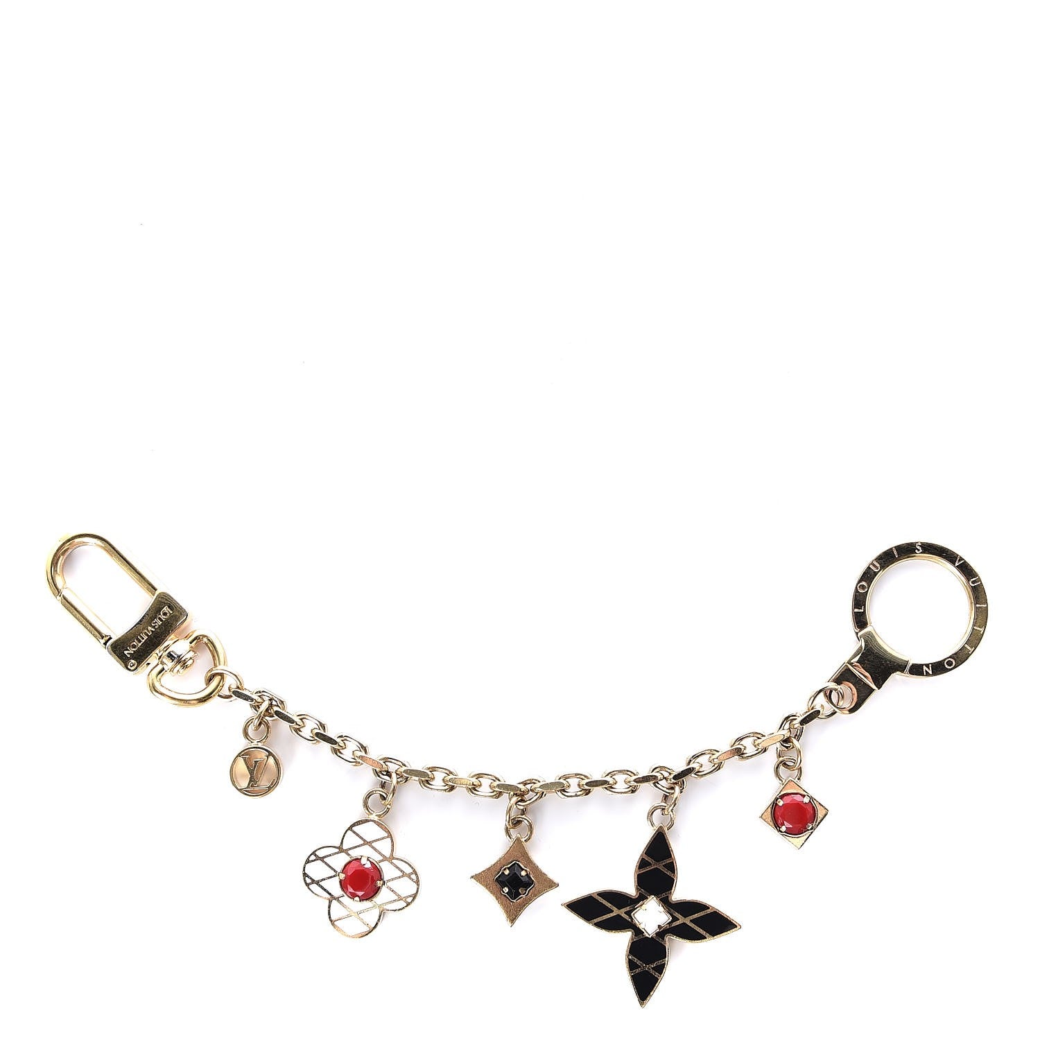 Louis Vuitton Malletage Flowers Bag Charm Key Holder 1 of 7