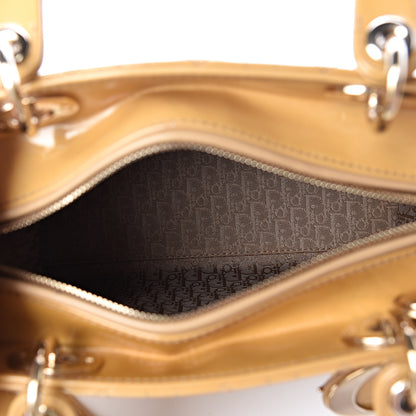 Christian Dior Metallic Patent Cannage Medium Lady Dior Yellow 5 of 10