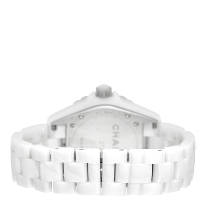 Chanel Stainless Steel Ceramic Diamond 38mm J12 Automatic Watch White 3 of 4
